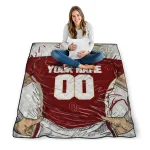 customized oklahoma sooners player sketch crimson gray quilt blanket best selling