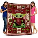 customized oklahoma sooners yody baby pattern crimson quilt blanket best selling