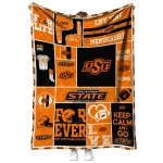 customized oklahoma state cowboys helmet passion orange quilt blanket best selling