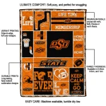 customized oklahoma state cowboys helmet passion orange quilt blanket best selling