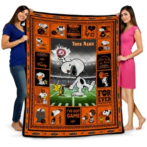 customized oklahoma state cowboys snoopy coach orange quilt blanket best selling