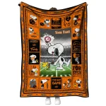 customized oklahoma state cowboys snoopy coach orange quilt blanket best selling