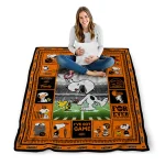 customized oklahoma state cowboys snoopy coach orange quilt blanket best selling
