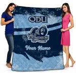 customized old dominion monarchs brushstroke layers blue quilt blanket best selling