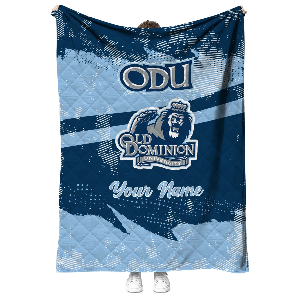 customized old dominion monarchs brushstroke layers blue quilt blanket fashion forward