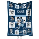 customized old dominion monarchs mickey crimson blue white quilt blanket best selling