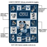 customized old dominion monarchs mickey crimson blue white quilt blanket best selling