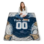customized old dominion monarchs player sketch blue gray quilt blanket best selling