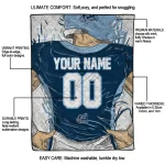 customized old dominion monarchs player sketch blue gray quilt blanket best selling