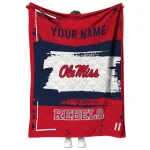 customized ole miss rebels grunge patch red white quilt blanket best selling
