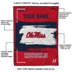 customized ole miss rebels grunge patch red white quilt blanket best selling