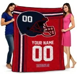 customized ole miss rebels helmet theme red quilt blanket best selling