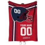customized ole miss rebels helmet theme red quilt blanket best selling