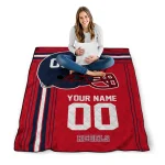 customized ole miss rebels helmet theme red quilt blanket best selling