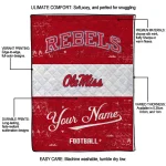 customized ole miss rebels hibiscus burst red white quilt blanket best selling