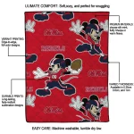 customized ole miss rebels mickey football red quilt blanket best selling