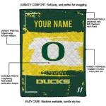 customized oregon ducks grunge patch green white quilt blanket best selling