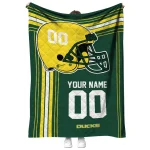 customized oregon ducks helmet theme green quilt blanket best selling