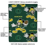 customized oregon ducks mickey football green quilt blanket best selling
