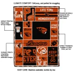 customized oregon state beavers helmet passion orange quilt blanket best selling