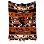 customized oregon state beavers layered florals orange white quilt blanket best selling