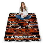 customized oregon state beavers layered florals orange white quilt blanket best selling