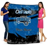 customized orlando magic brushstroke layers blue quilt blanket best selling
