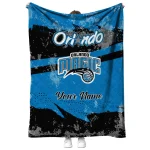 customized orlando magic brushstroke layers blue quilt blanket best selling