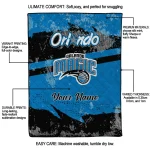 customized orlando magic brushstroke layers blue quilt blanket best selling