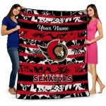 customized ottawa senators layered florals red white quilt blanket best selling