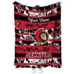 customized ottawa senators layered florals red white quilt blanket best selling
