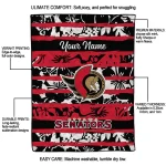 customized ottawa senators layered florals red white quilt blanket best selling
