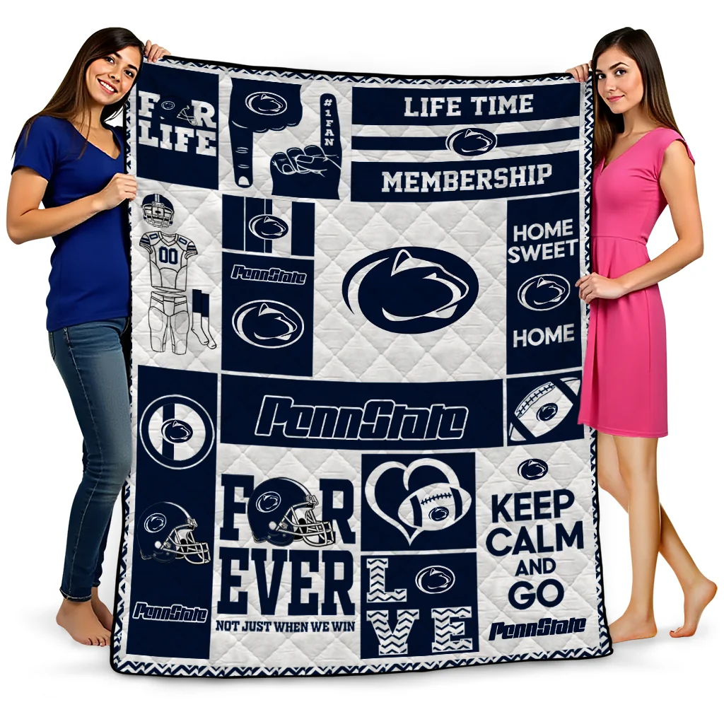 customized penn state nittany lions helmet passion blue quilt blanket best selling customized penn state nittany lions helmet passion blue quilt blanket best selling