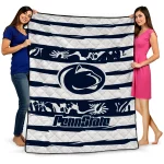 Customized Penn State Nittany Lions Layered Florals Blue White Quilt Blanket 1 customized penn state nittany lions layered florals blue white quilt blanket best selling
