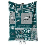 customized philadelphia eagles helmet passion green quilt blanket best selling