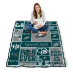 customized philadelphia eagles helmet passion green quilt blanket best selling