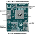 customized philadelphia eagles helmet passion green quilt blanket best selling
