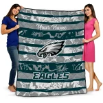 customized philadelphia eagles layered florals green white quilt blanket best selling