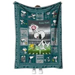 customized philadelphia eagles snoopy coach green quilt blanket best selling