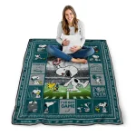 customized philadelphia eagles snoopy coach green quilt blanket best selling