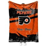 customized philadelphia flyers brushstroke layers orange quilt blanket best selling