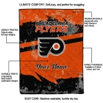 customized philadelphia flyers brushstroke layers orange quilt blanket best selling
