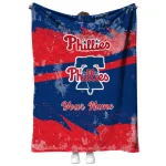 customized philadelphia phillies brushstroke layers blue quilt blanket best selling