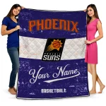 customized phoenix suns helmet fan purple white quilt blanket best selling