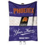 customized phoenix suns helmet fan purple white quilt blanket best selling