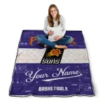 customized phoenix suns helmet fan purple white quilt blanket best selling
