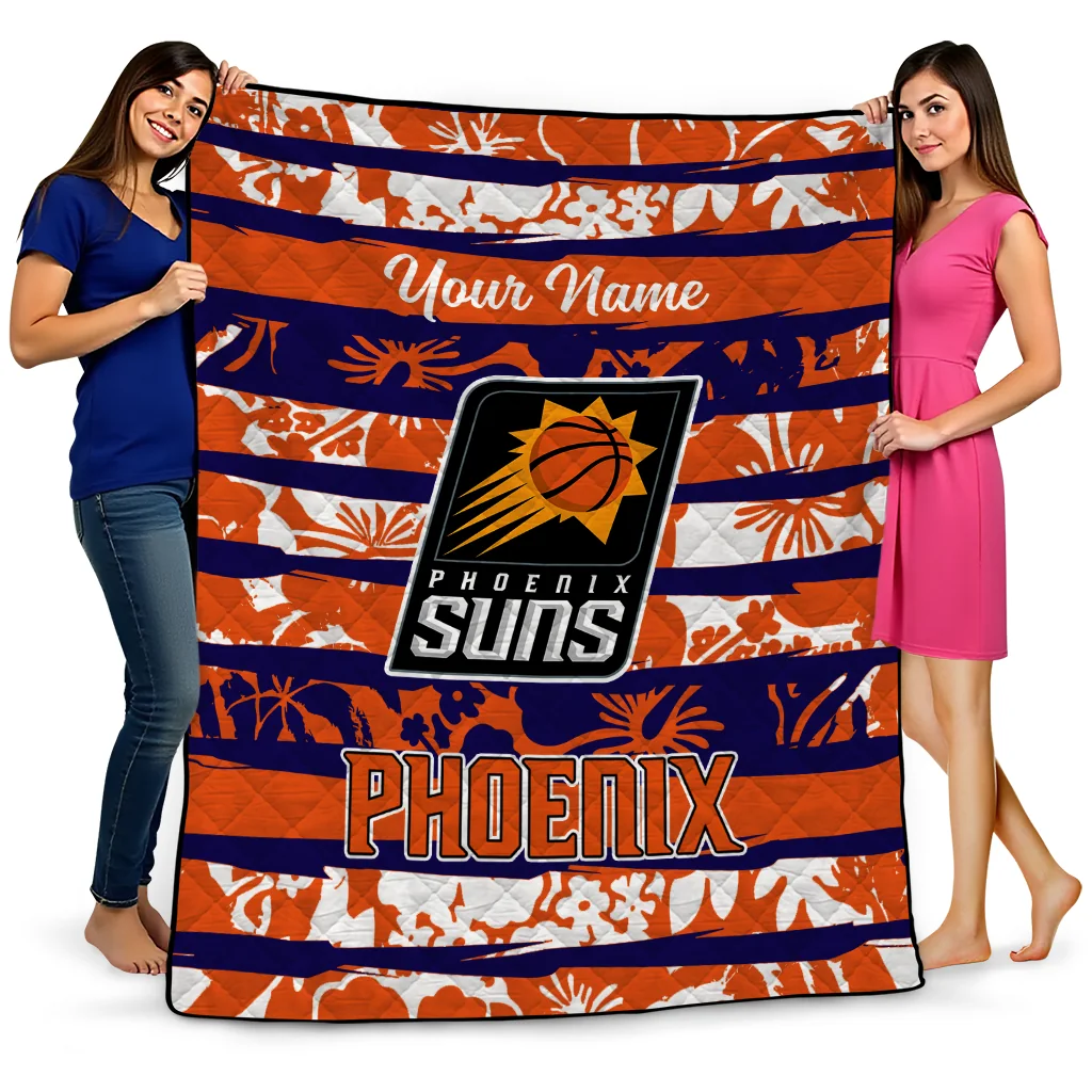 customized phoenix suns layered florals purple white quilt blanket best selling customized phoenix suns layered florals purple white quilt blanket best selling