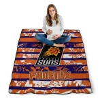customized phoenix suns layered florals purple white quilt blanket best selling
