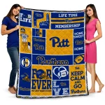 customized pittsburgh panthers helmet passion royal blue quilt blanket best selling