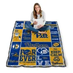 customized pittsburgh panthers helmet passion royal blue quilt blanket best selling